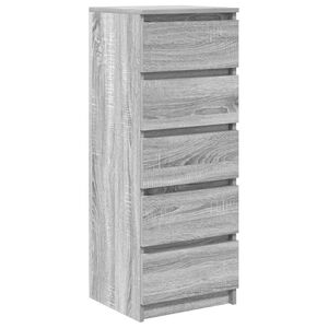 vidaXL Buffet avec tiroirs sonoma gris 37,5x35x99 cm bois d'ing&eacute;nierie