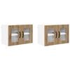 vidaXL Cabinet en verre mural PORTO 2 pcs Ch&ecirc;ne artisanal