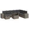vidaXL Salon de jardin 9 pcs avec coussins gris r&eacute;sine tress&eacute;e
