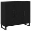 vidaXL Buffet Ch&ecirc;ne noir 90 x 34 x 80 cm Bois d'ing&eacute;nierie