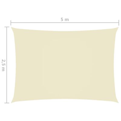 vidaXL Voile de parasol tissu oxford rectangulaire 2,5x5 m crème