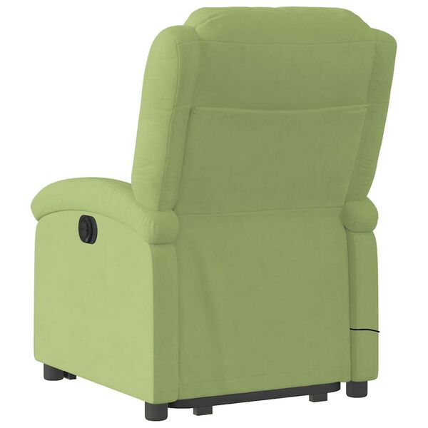 vidaXL Fauteuil inclinable de massage &eacute;lectrique vert clair velours