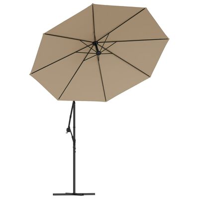 vidaXL Tissu de remplacement pour parasol déporté taupe 300 cm