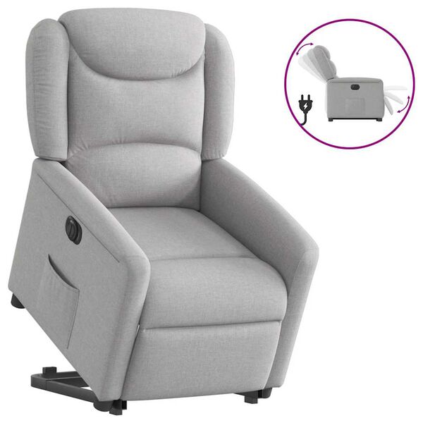 vidaXL Fauteuil inclinable &eacute;lectrique gris nuage tissu