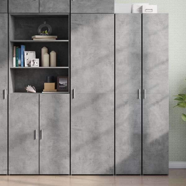 vidaXL Buffet haut gris béton 50x42,5x185 cm bois d'ingénierie
