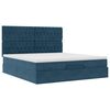 VidaXL Cadre de lit ottoman avec matelas bleu fonc&eacute; 180x200 cm velours