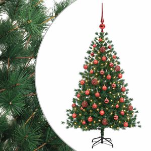 vidaXL Sapin de No&euml;l artificiel avec boules 150 cm 150 LED Blanc chaud