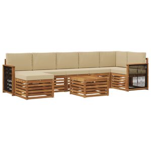 vidaXL Ensemble de canap&eacute;s d'ext&eacute;rieur 7 pc Naturel
