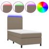 vidaXL Sommier &agrave; lattes de lit et matelas et LED Taupe 80x200 cm Tissu
