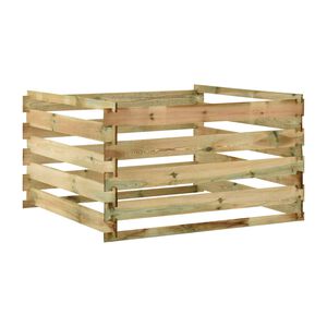 vidaXL Composteur de jardin &agrave; lattes 120x120x70cm Bois de pin impr&eacute;gn&eacute;
