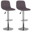 vidaXL Tabourets de bar lot de 2 taupe tissu