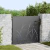 vidaXL Porte de Jardin Noir 85 x 100 cm Acier peint par poudre