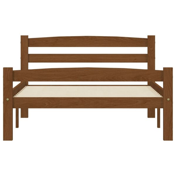 vidaXL Cadre de lit sans matelas Marron miel Bois pin massif 90x200 cm