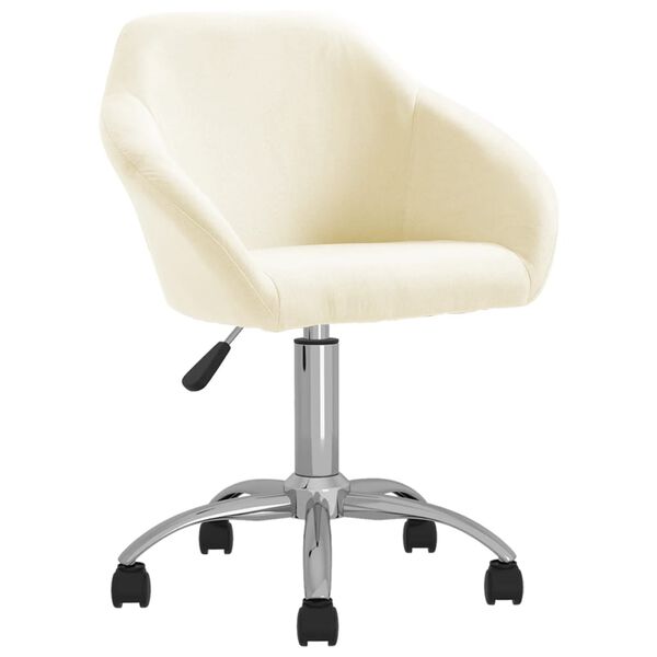 vidaXL Chaises pivotantes &agrave; manger lot de 4 cr&egrave;me tissu