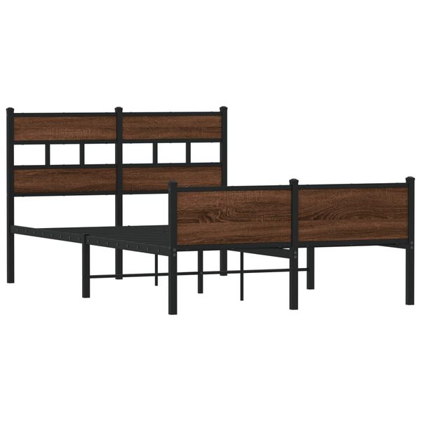 vidaXL Cadre de lit sans matelas ch&ecirc;ne marron 120x190 cm