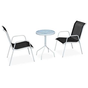 vidaXL Ensemble de bistro 3 pcs Acier Noir
