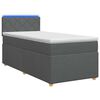 vidaXL Lit boxspring avec matelas Gris fonc&eacute; 90 x 190 cm Tissu