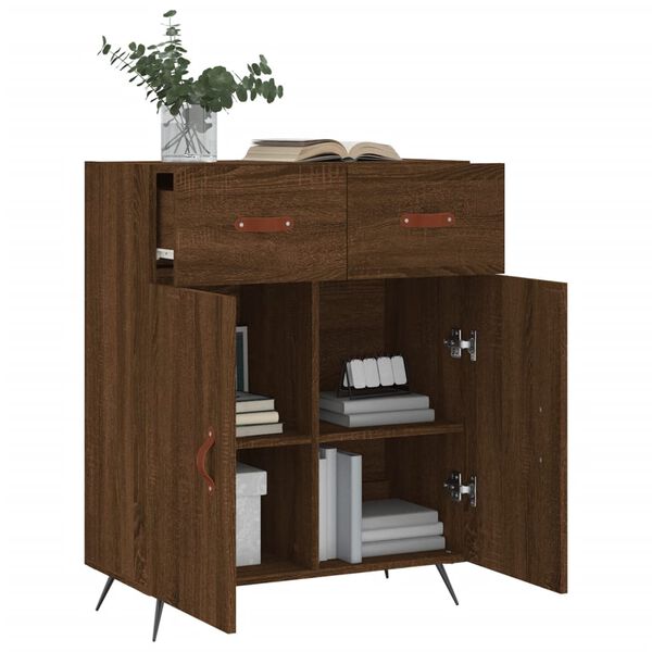 vidaXL Buffet ch&ecirc;ne marron 69,5x34x90 cm bois d'ing&eacute;nierie