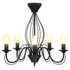 vidaXL Chandelier E14 m&eacute;tal Noir antique &Oslash; 52 x 47 cm