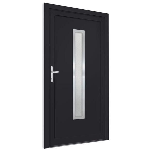 vidaXL Porte d'entr&eacute;e anthracite 88x200 cm PVC