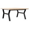 vidaXL Table basse cadre en Y 90x90x45,5cm bois de pin massif et acier