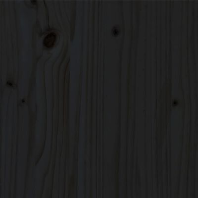 vidaXL Cadre de lit Bois de pin massif 135x190 cm Noir double