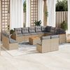 vidaXL Salon de jardin et coussins 13 pcs m&eacute;lange beige r&eacute;sine tress&eacute;e