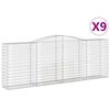 vidaXL Paniers &agrave; gabions arqu&eacute;s 9 pcs 400x50x140/160 cm Fer galvanis&eacute;