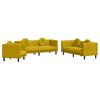vidaXL Ensemble de canapés 3 pcs avec coussins jaune velours