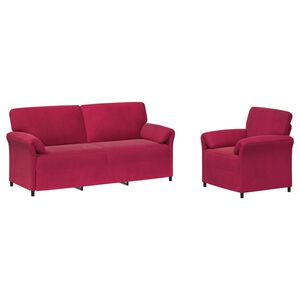 vidaXL Ensemble de Canap&eacute;s 2 pc Bordeaux Velours