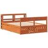 vidaXL Cadre de lit sans matelas cire marron 135x190cm bois pin massif