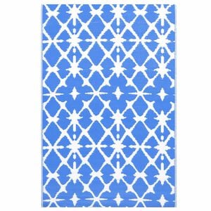 vidaXL Tapis d'ext&eacute;rieur ARAKIL bleu et blanc 190x290 cm PP