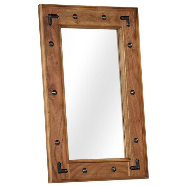 vidaXL Miroir Bois d'acacia massif 50 x 80 cm