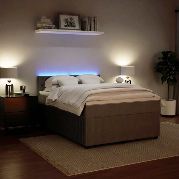 vidaXL Sommier &agrave; lattes de lit et matelas Gris clair 140x200cm Velours