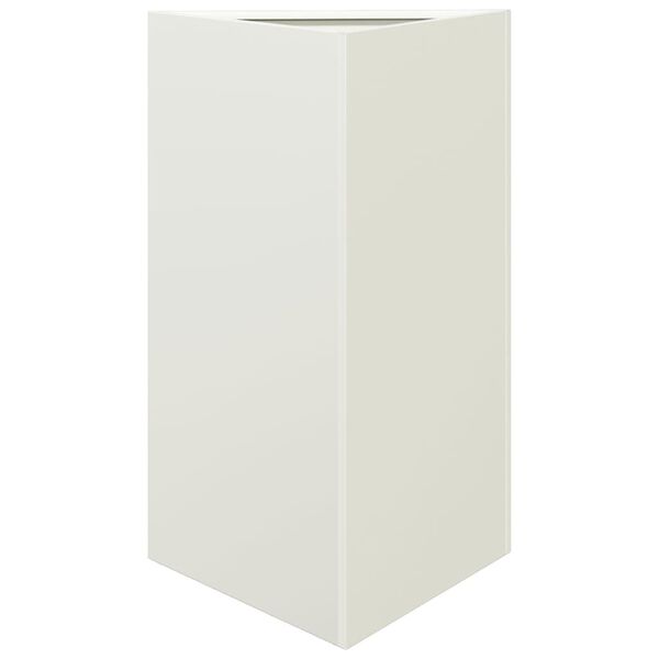 vidaXL Jardinière blanc triangulaire 50x43x75 cm acier