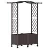 vidaXL Lit &Eacute;lev&eacute; avec Treillis et Toit Marron 125 x 40 x 144 cm PP