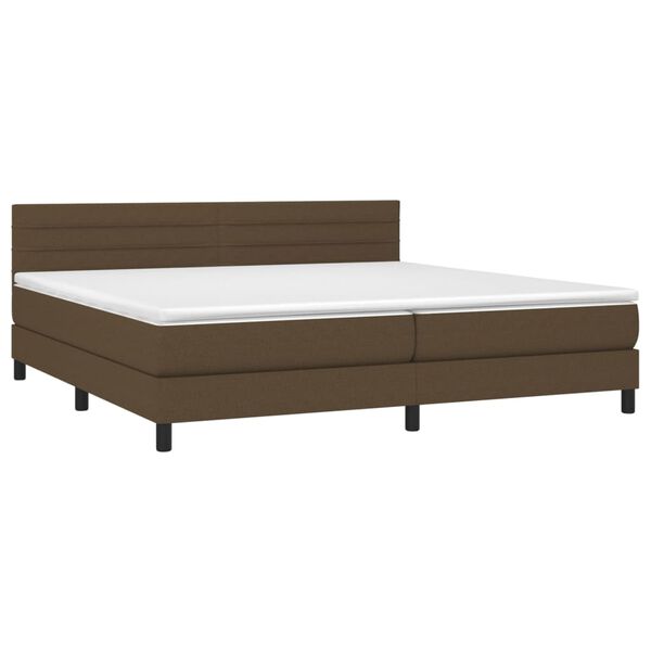 vidaXL Sommier &agrave; lattes de lit matelas et LED Marron fonc&eacute; 200x200 cm