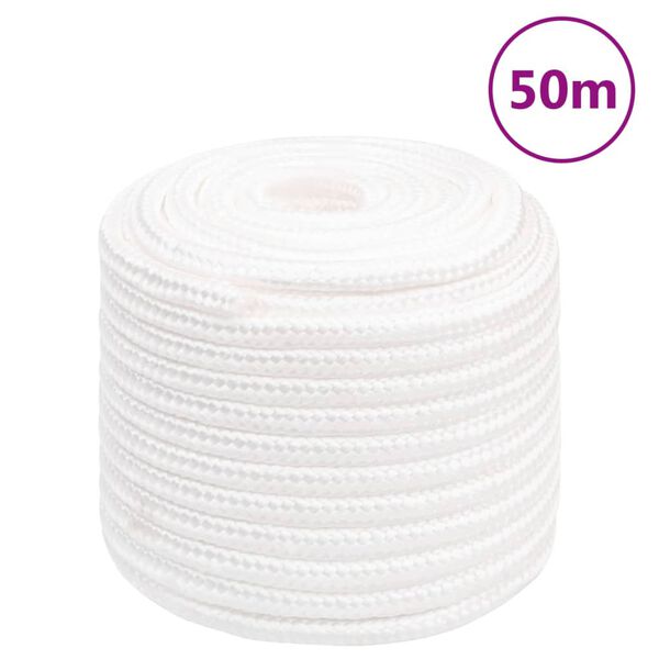 vidaXL Corde de bateau Blanc complet 16 mm 50 m Polypropyl&egrave;ne