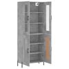 vidaXL Buffet haut Gris b&eacute;ton 69,5x34x180 cm Bois d'ing&eacute;nierie