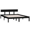 vidaXL Cadre de lit sans matelas noir bois massif 140x190 cm