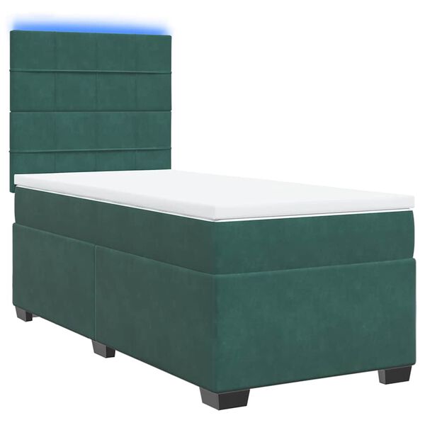 vidaXL Sommier à lattes de lit avec matelas Vert foncé 100x200 cm