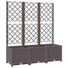 vidaXL Jardini&egrave;re avec treillis Marron 120 x 40 x 136 cm PP