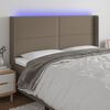 vidaXL T&ecirc;te de lit &agrave; LED Taupe 163x16x118/128 cm Tissu