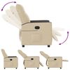 vidaXL Fauteuil inclinable &eacute;lectrique Cr&egrave;me Tissu