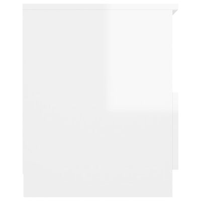 vidaXL Table de chevet Blanc brillant 40x40x50 cm Aggloméré
