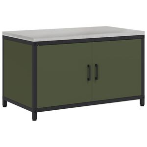 vidaXL Meuble de rangement de cuisine HATTEM Vert olive Acier