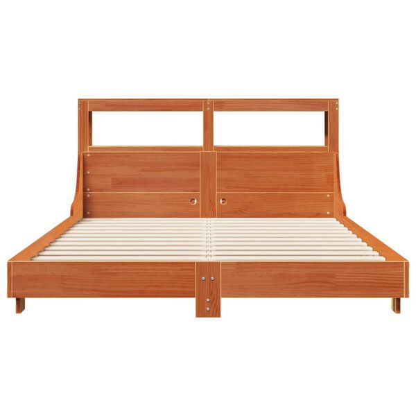 vidaXL Cadre de lit sans matelas cire marron 160x200cm bois pin massif
