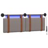 vidaXL T&ecirc;te de lit suspendue Avec lumi&egrave;re LED Taupe PU antique