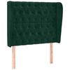 vidaXL T&ecirc;te de lit avec oreilles Vert fonc&eacute; 103x23x118/128 cm Velours