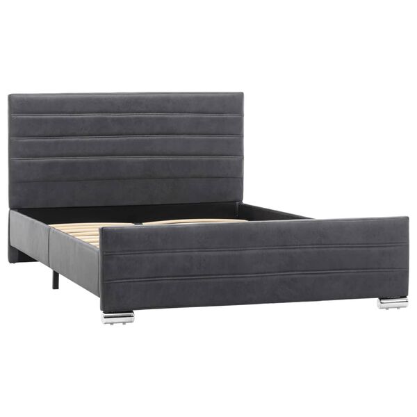 vidaXL Cadre de lit Gris Similicuir daim 120 x 200 cm